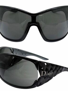 Dior Men’s Black Shield Sunglasses with Dark Lenses